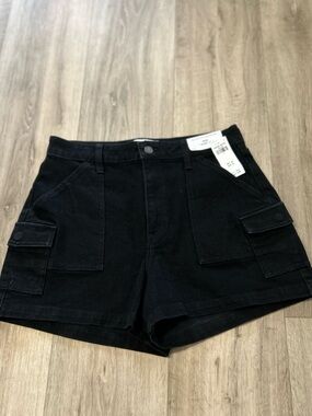 Hollister Black Curvy Ultra High Rise Mom Shorts